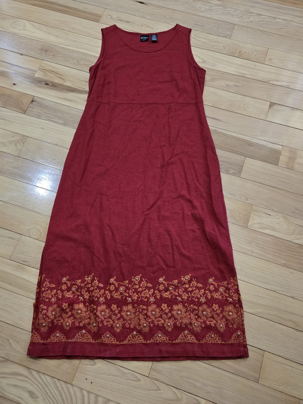 Vintage Erika Linen-Blend Maxi Dress